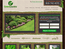 Tablet Screenshot of greencountrylawn.com